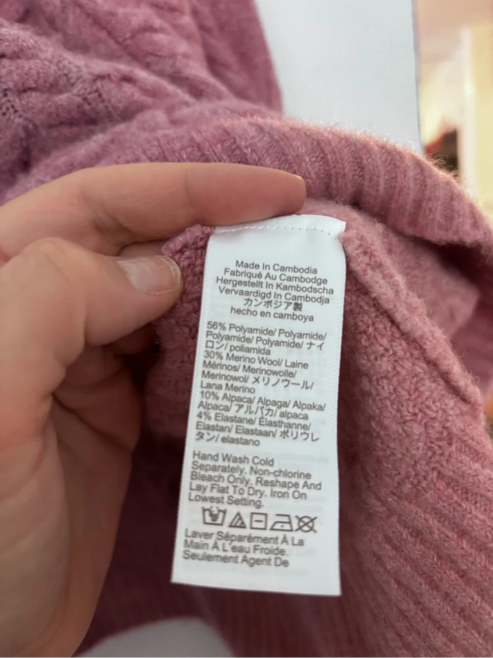 J. Crew Mauve Cable-Knit Crewneck Sweater